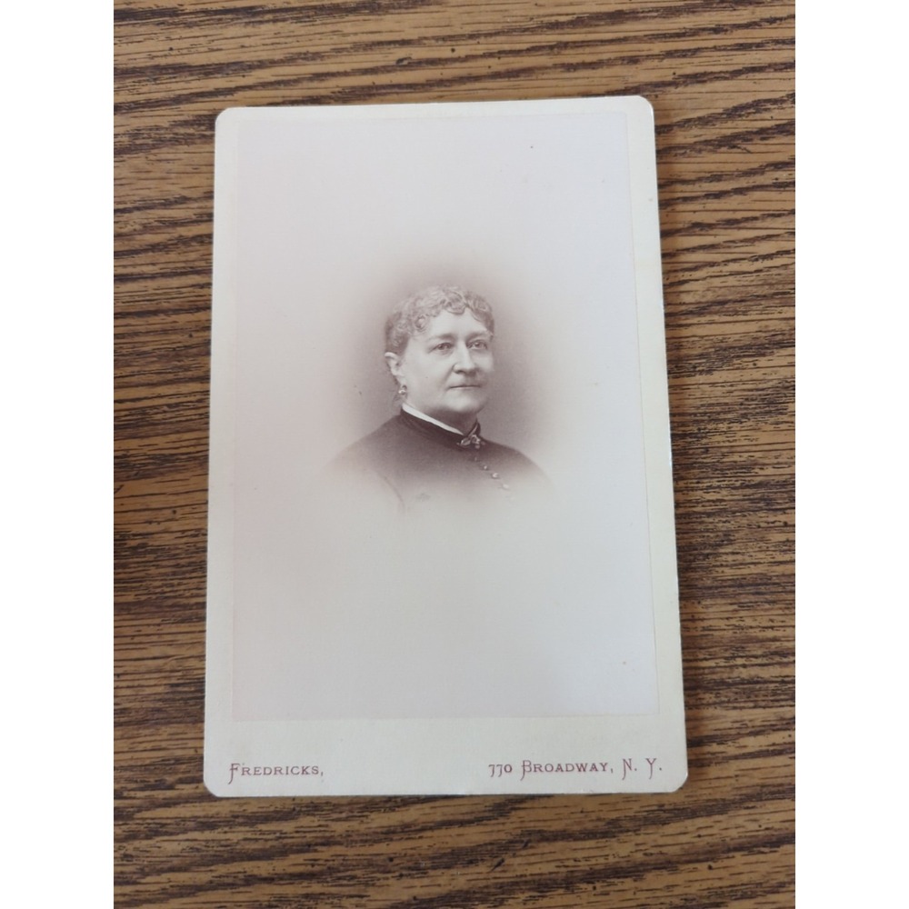 Antique Cabinet Card Lady Woman Photo Victorian Portrait New York NY Fredricks